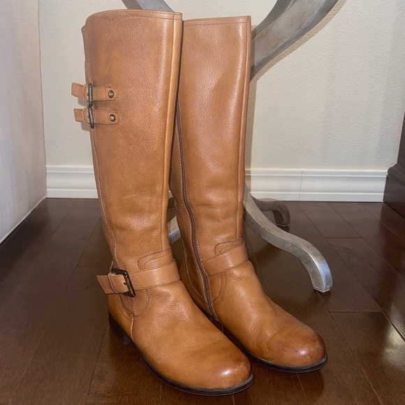 Naturalizer Jessie Tall Leather Buckle Equestrian Riding Boots - Picture 4 of 16